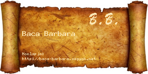 Baca Barbara névjegykártya